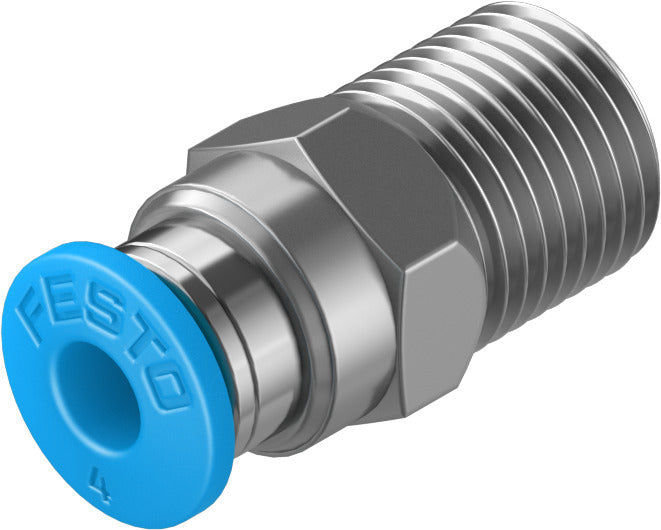 Festo 2.6 mm Quick Star R1/8 Male Thread with External Hex Push-in-Fitting QS-1/8-4