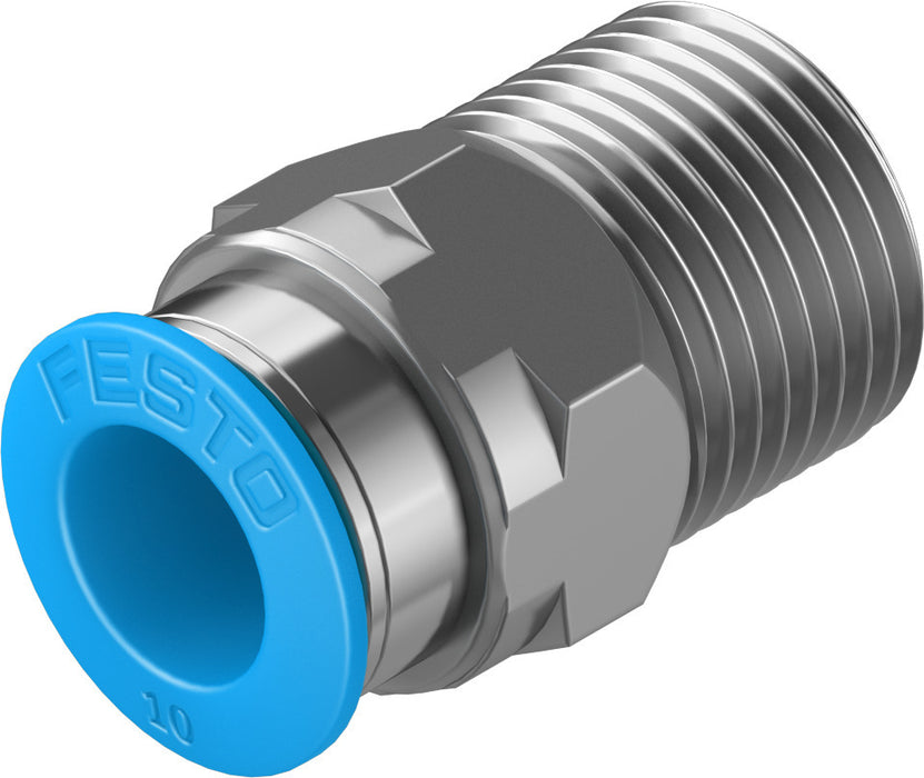 Festo 6.7 mm Quick Star R3/8 Male Thread with External Hex Push-in-Fitting QS-3/8-10