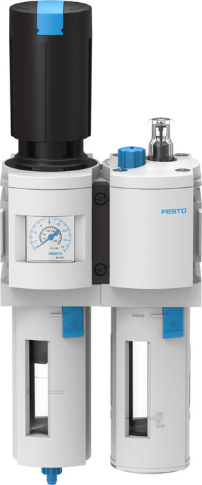 Festo 1/2 Inch 40 µm Fully Automatic FRC Service Unit with Plastic Bowl Guard MSB6-1/2-FRC6:J2M1