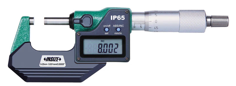 Insize 0-25MM Digital Outside Micrometer with Data Output IP65 Waterproof 3101-25A