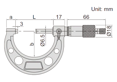 Insize (75-100MM) Outside Micrometer 3203-100A, DIN863-1