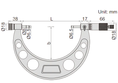 Insize (600-700MM) Outside Micrometer With Interchangeable Anvils (Long Range) 3206-700A