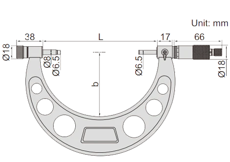 Insize (900-1000MM) Outside Micrometer With Interchangeable Anvils (Long Range) 3206-1000A