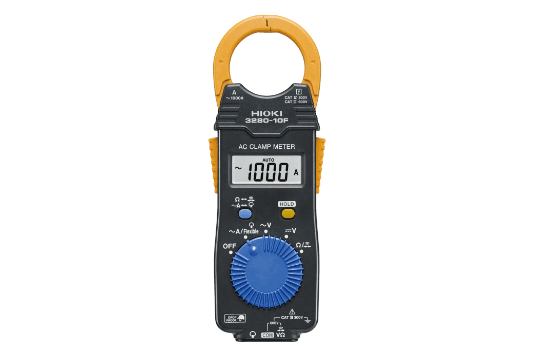 Hioki 3280-10F Compact AC Clamp Meter with 1000A Current Measurement and 600V Voltage Capability