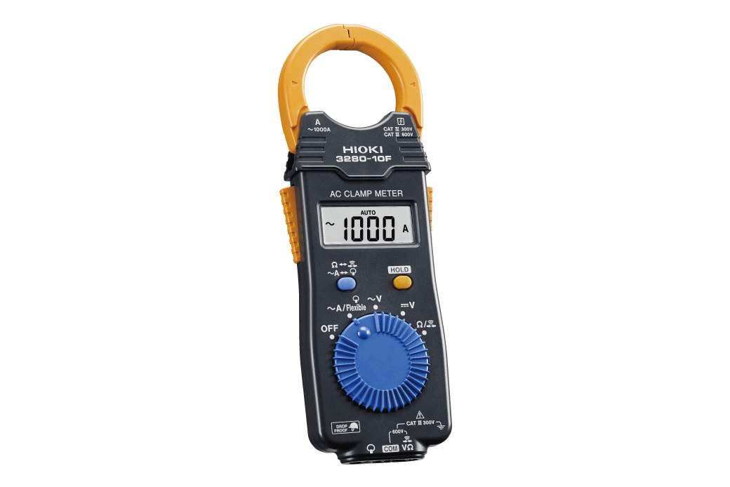 Hioki 3280-10F Compact AC Clamp Meter with 1000A Current Measurement and 600V Voltage Capability