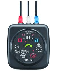 Hioki PD3129 Non-Metal Contact Phase Detector 70V to 600V for Safe Three-Phase Power Line Testing