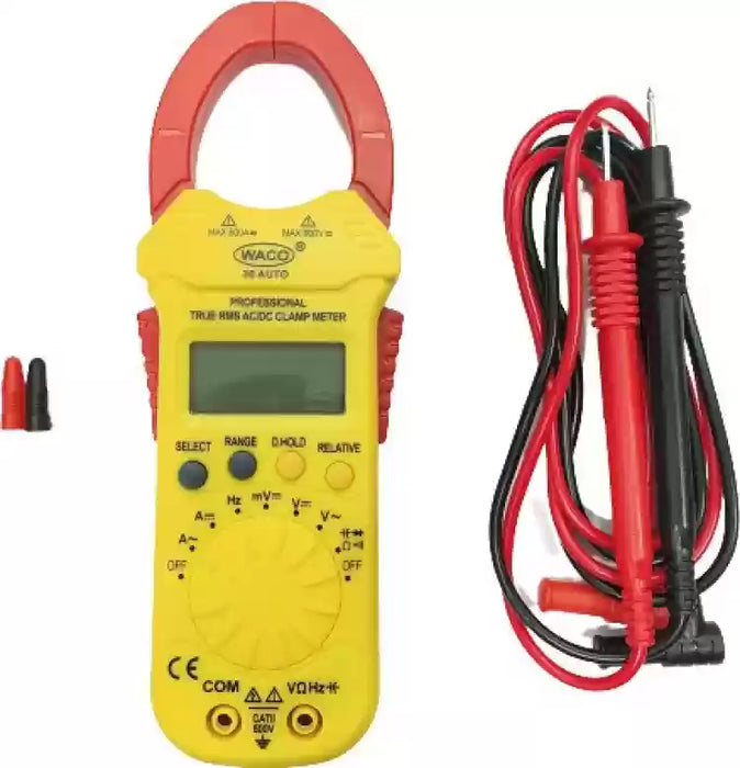 Waco 36 Auto Digital Clamp Meter - 1000V, 600A, True RMS, 3-5/6 Digits, 5999 Counts