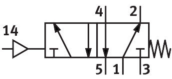 Festo 1/2 Inch 14 mm 220 V AC Tiger 5/2 Way Monostable Mechanical Pneumatic Valve VL-5-1/2