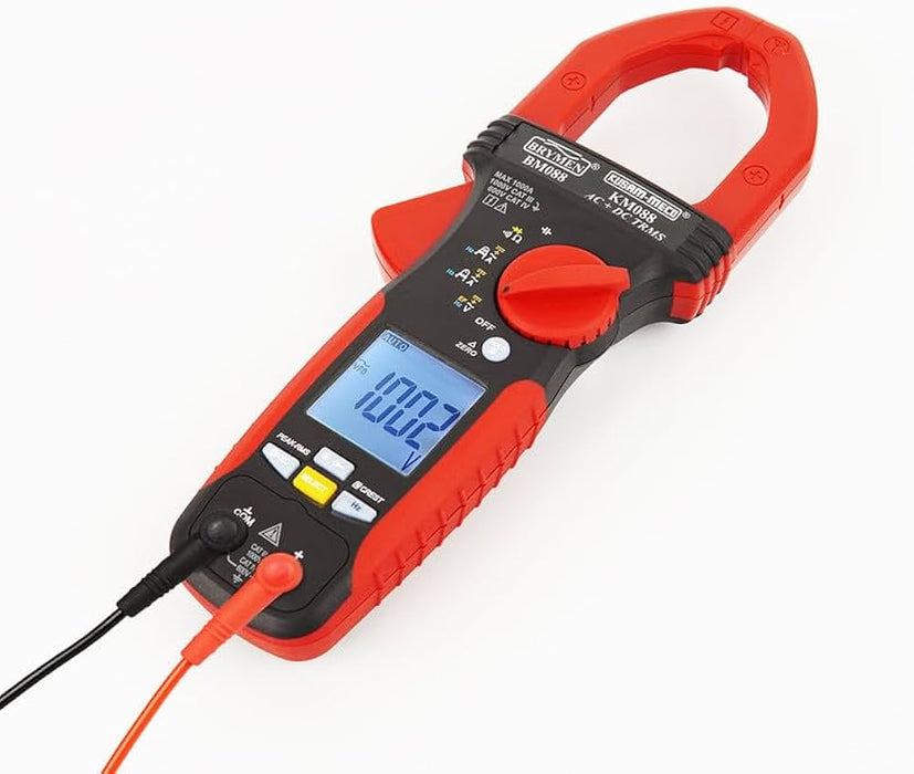 Kusam Meco KM 088 Digital Clampmeter, True RMS AC/DC Measurement, 6000 Counts, 51mm Jaw Opening for VFD Applications