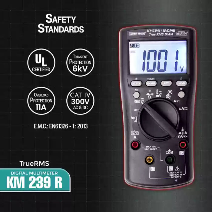 Kusam Meco 239R True RMS Digital Multimeter - 6000 Counts, VFD & AutoV (LoZ), NCV Detection