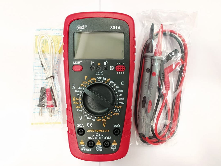 Waco 801A Digital Multimeter - 1999 Counts, 3-1/2 Digit, IR Test Function