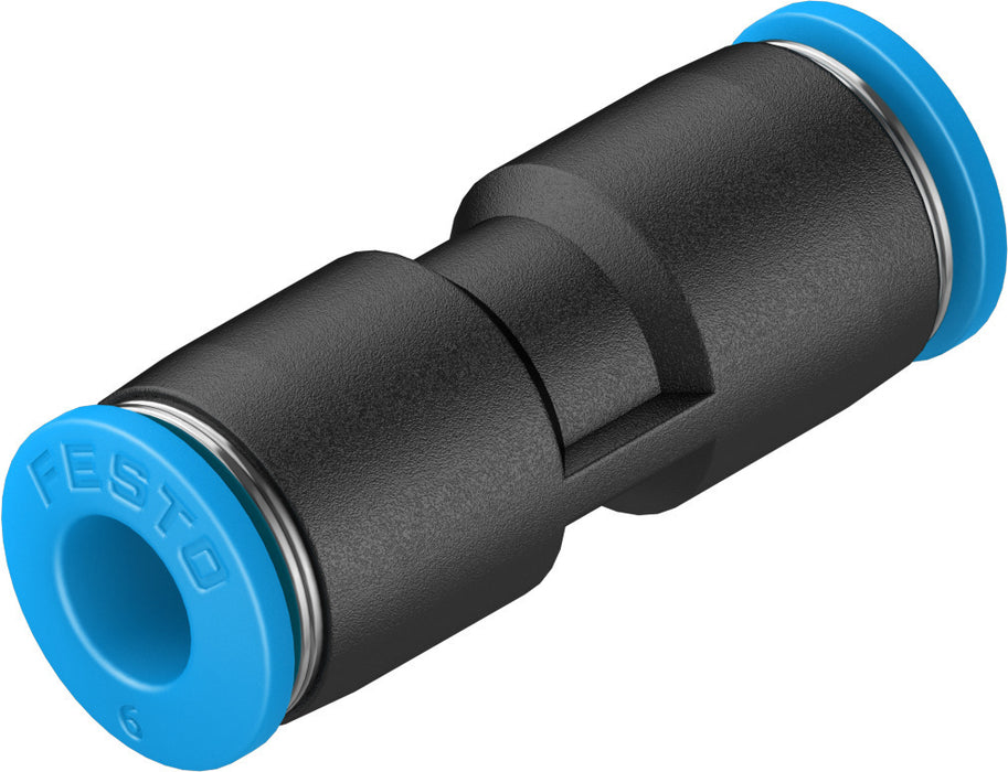 Festo 4.3 mm Quick Star PBT Housing Straight Push in Connector For Tubing OD-6 mm QS-6