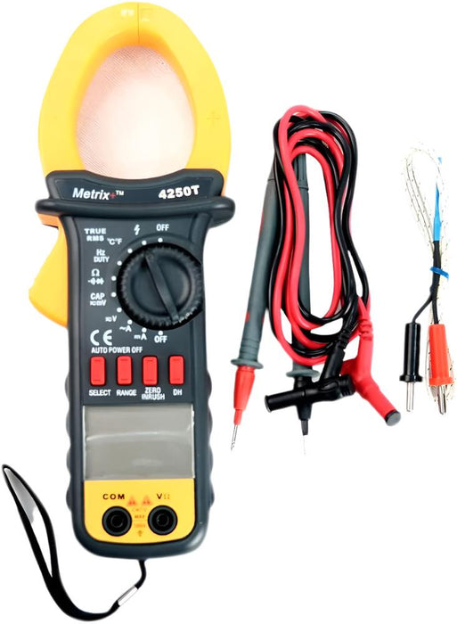 Metrix+ 4250T Digital AC/DC Clamp Meter 1000A True RMS 400mV-1000V DC 400mV-700V AC 52mm Jaw Size