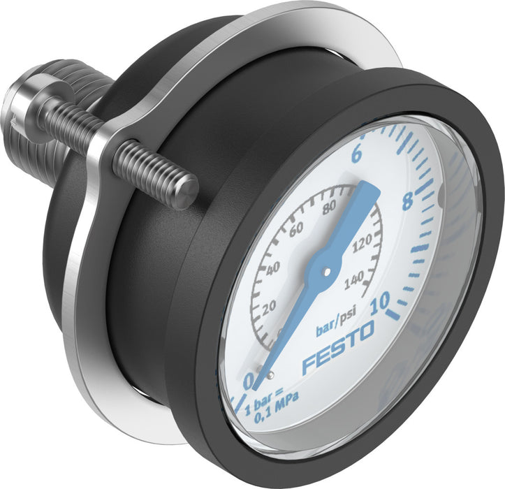 Festo 40mm 10 bar Flanged Pressure Gauge FMA-40-10-1/4-EN