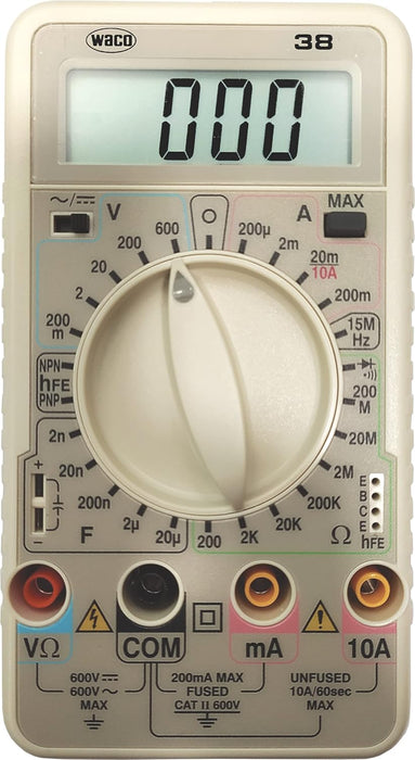 Waco 38 Digital Multimeter - 1999 Counts, 600V, 10A