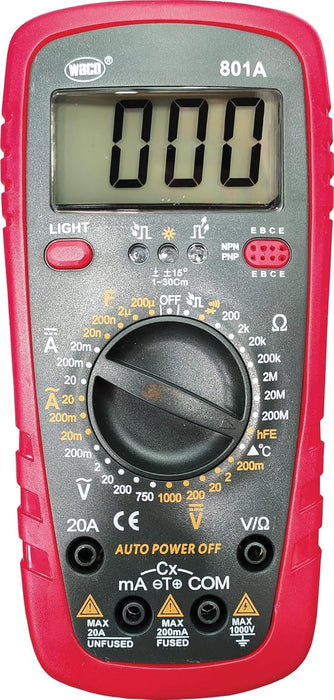 Waco 801A Digital Multimeter - 1999 Counts, 3-1/2 Digit, IR Test Function