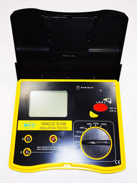 Waco 5106 Digital Insulation Resistance Tester - 5000V, Dual Power (Battery + AC)