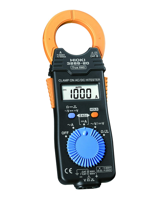 Hioki 3288 Compact AC/DC Clamp Meter with 1000A Current and 600V Voltage Measurement