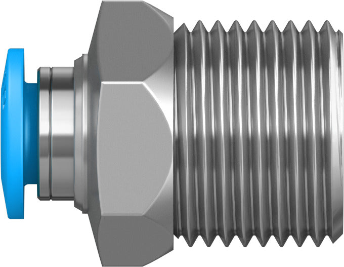 Festo 4 mm Quick Star R3/8 Male Thread with External Hex Push-in-Fitting QS-3/8-6