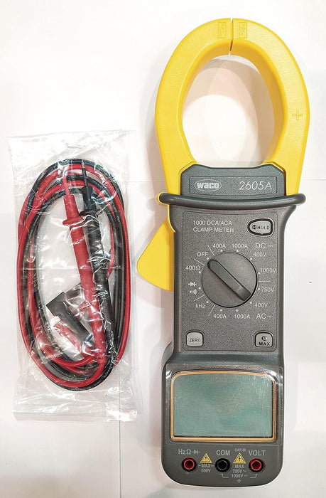 Waco 2605A 3-3/4 Digits 3999 Counts 750/1000V 1000A AC/DC Digital Clamp Meter