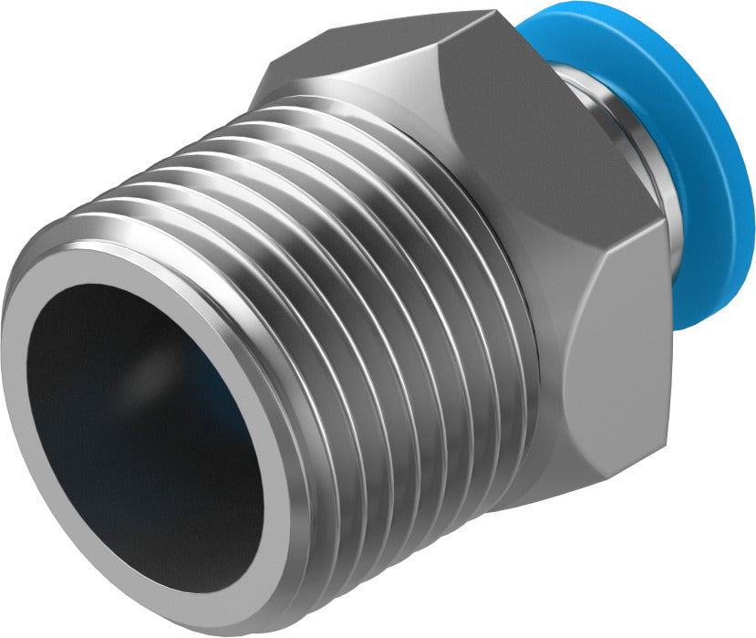 Festo 4 mm Quick Star R3/8 Male Thread with External Hex Push-in-Fitting QS-3/8-6