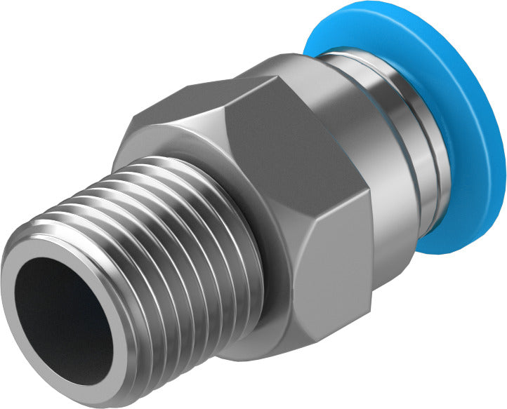 Festo 4 mm Quick Star R1/4 Male Thread with External Hex Push-in-Fitting QS-1/4-6