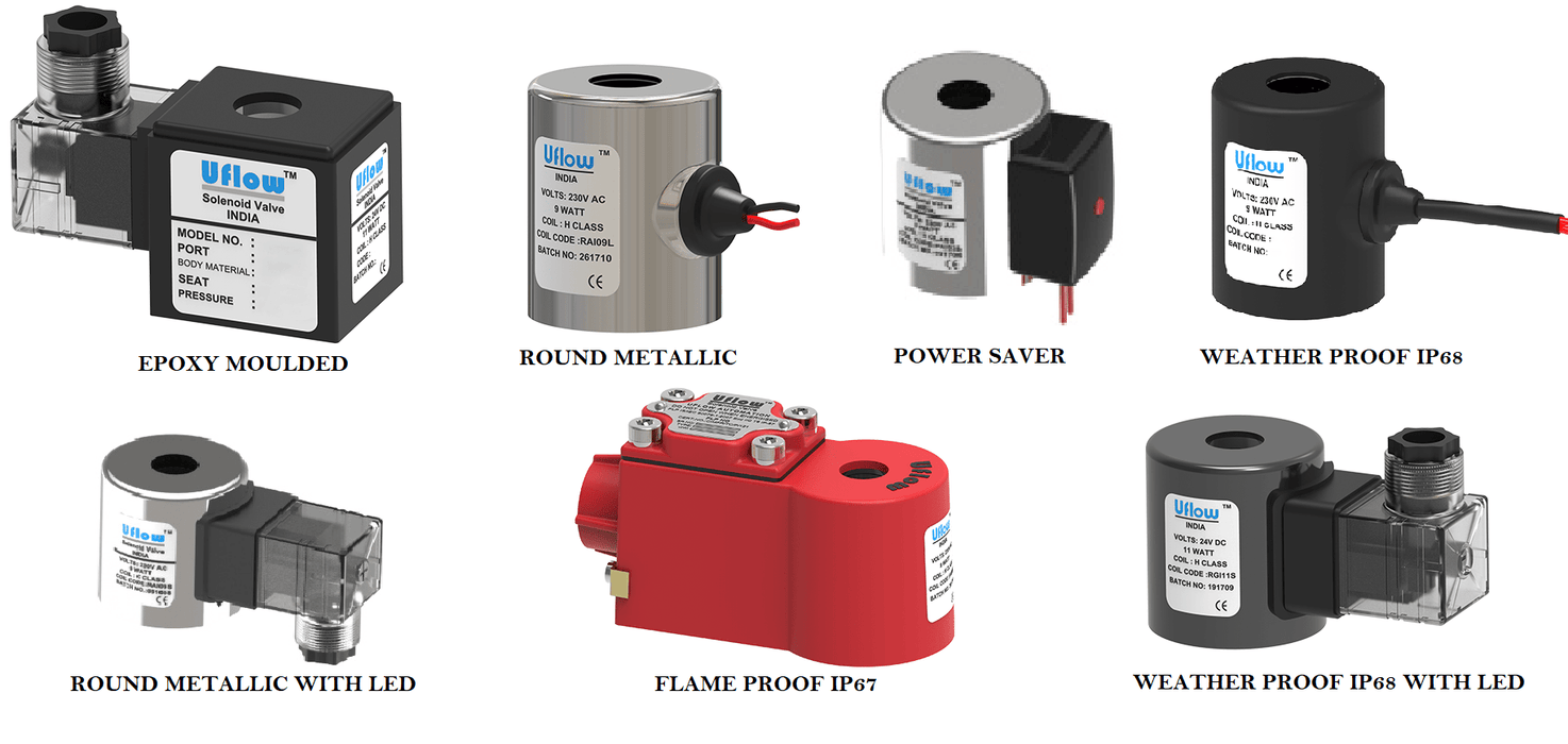 Uflow 1/2 Inch 2/2 Way Semi-Lift Diaphragm Operated Solenoid Valve SS304 with IP68 Weather Proof Coil – Screwed Ends