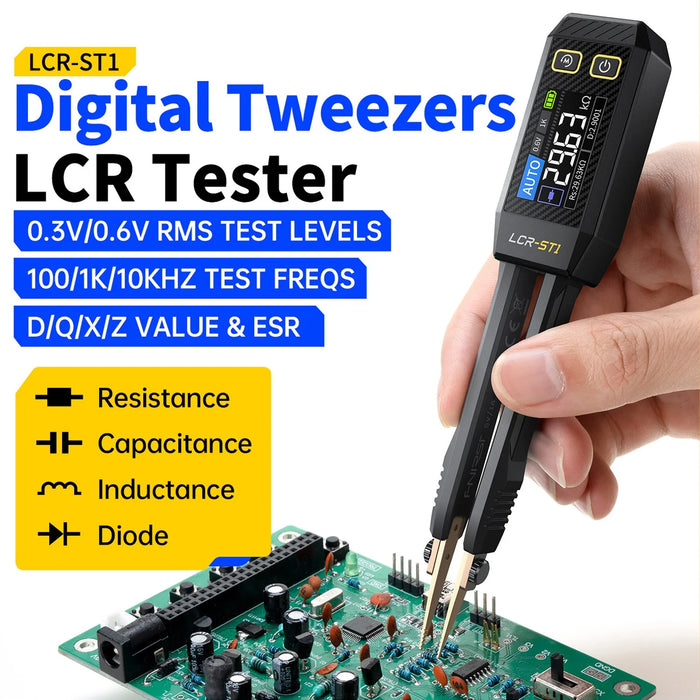 FNIRSI LCR-ST1 Mini Smart Tweezer LCR SMD ESR Tester