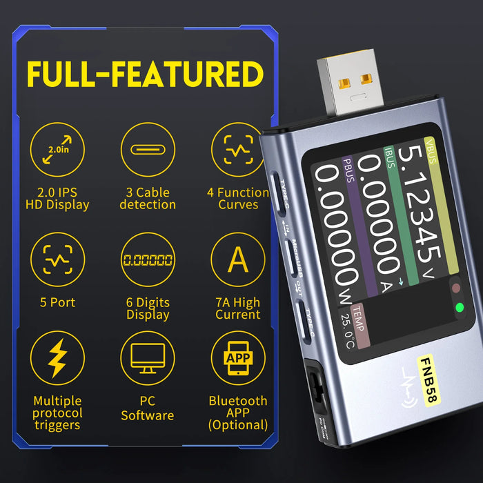 FNIRSI FNB58 USB-tester with Bluetooth