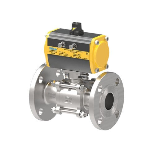 Uflow 1.1/2 Inch / 40mm SS304 Pneumatic Ball Valve Flanged