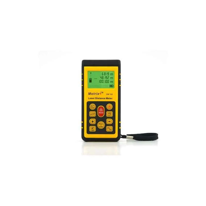 Metrix+ DM 100 Laser Distance Meter 0.05-100m ±2.0mm Accuracy Backlit OLED Display