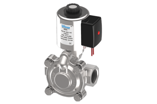 Uflow 1 Inch 2/2 Way High Pressure Diaphragm Solenoid Valve SS304 with Power Saver Coil – Screwed Ends