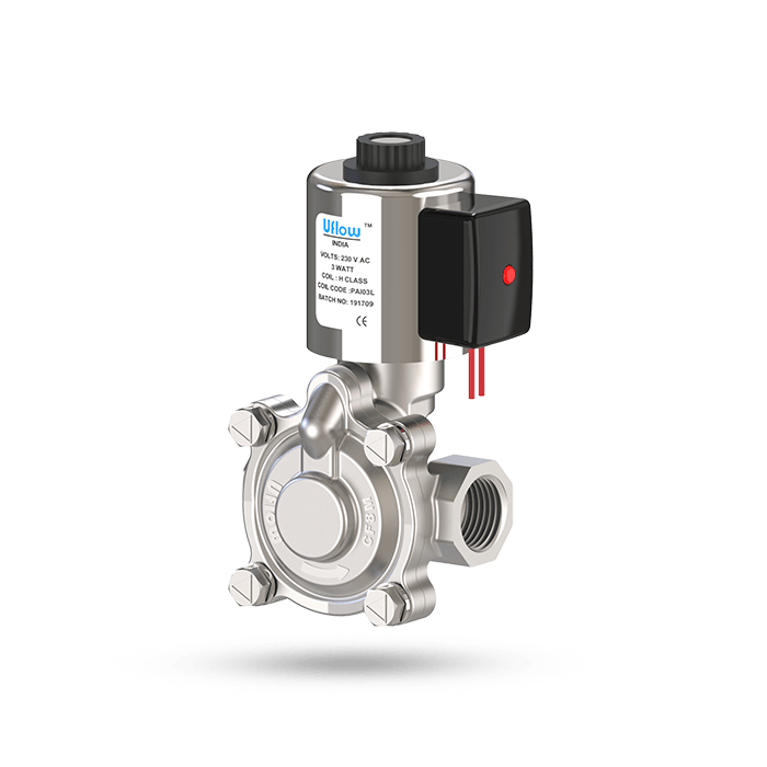 Uflow 1.1/2 Inch 2/2 Way High Pressure Diaphragm Solenoid Valve SS304 with Power Saver Coil – Screwed Ends