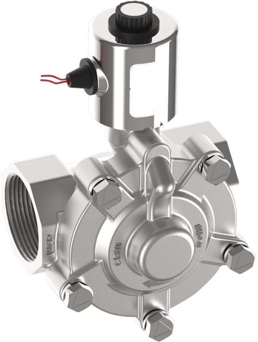 Uflow 1.1/2 Inch 2/2 Way Normally Close Pilot Operated Diaphragm Solenoid Valve SS304 with IP68 Weather Proof LED Coil – Flanged Ends