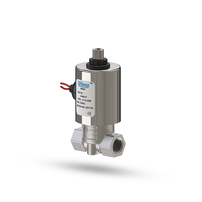 Uflow 1/2 Inch 3/2 Way Direct Acting Solenoid Valve SS 304 Body (0 – 10 Bar) with IP68 Weather Proof LED Coil – Normally Close