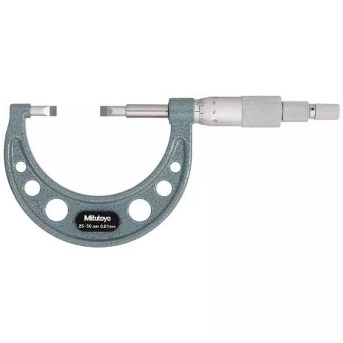 Mitutoyo 50-75MM Blade Micrometer with Ratchet Stop, 0.01MM 122-103