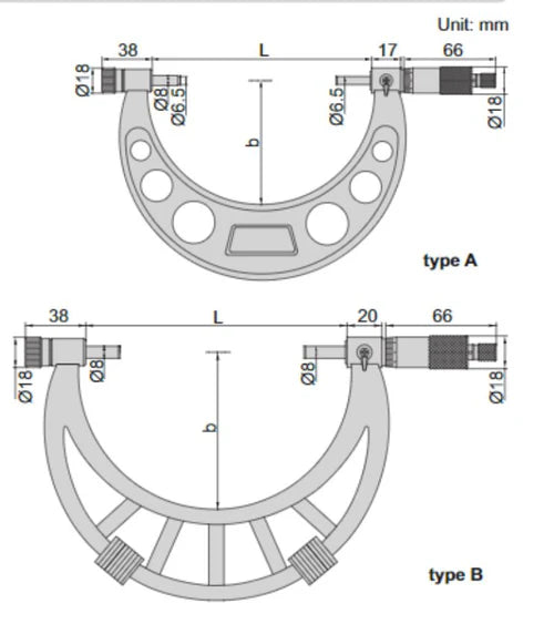 Insize (300-400MM) Outside Micrometer With Interchangeable Anvils (Long Range) 3206-400A