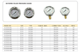 Akari Pressure Gauge Akari 63mm 1/4" Thread (BSP) Glycerin Filled Pressure Gauge, Back Connection