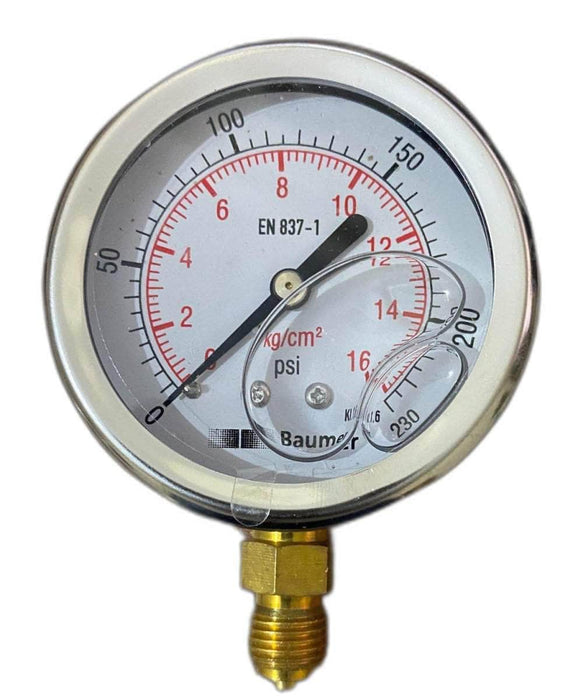 Baumer Pressure Gauge Baumer 50 mm 0-16 kg/cm2 Pressure Gauge AA-C2-50MM-BOTTOM-16KG