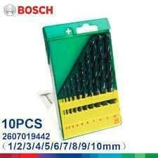 Bosch Drill Bit Set Bosch 10 Pcs HSS-R Metal Drill Bit Set 2607019442