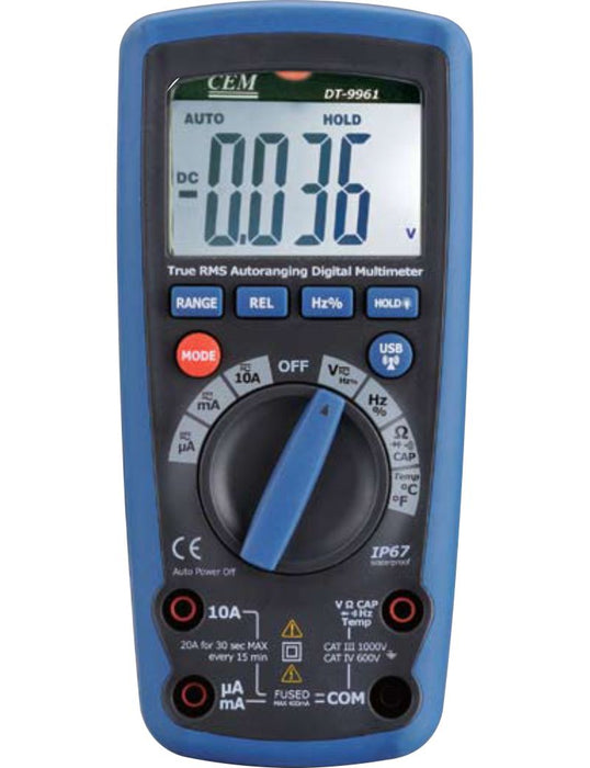 CEM Multimeter CEM 3-3/4 Digits 3999 Counts 1000V DC/AC RMS Professional Digital Multimeter DT-9961