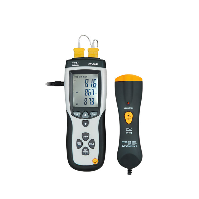 CEM Thermometer CEM 0°C to +50°C Digital Thermometer Dual type K input DT-8891E