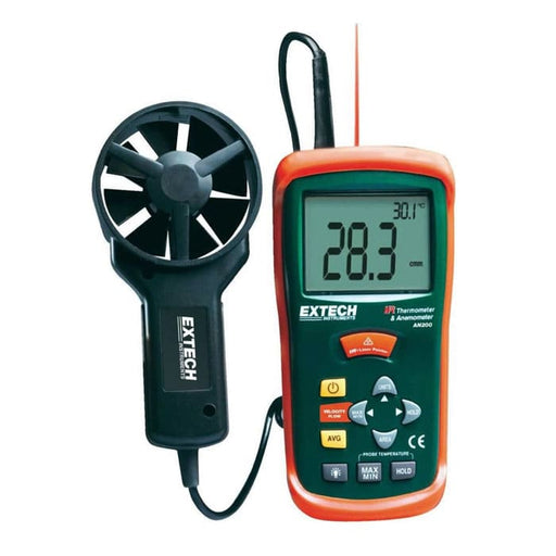 Extech Anemometer Extech AN200 CFM/CMM Anemometer with IR Temp 80 to 5900 ft/min