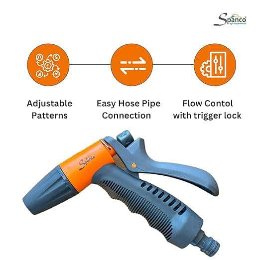 Falcon-Spanco Agro & Garden Irrigation Falcon-Spanco Hand Sprinkler, Pressure water Gun, Fine Mist & Jet Stream Mode, Directly Connect to Tap or Pump, Durable Construction, Shower for Garden (SP-4010)