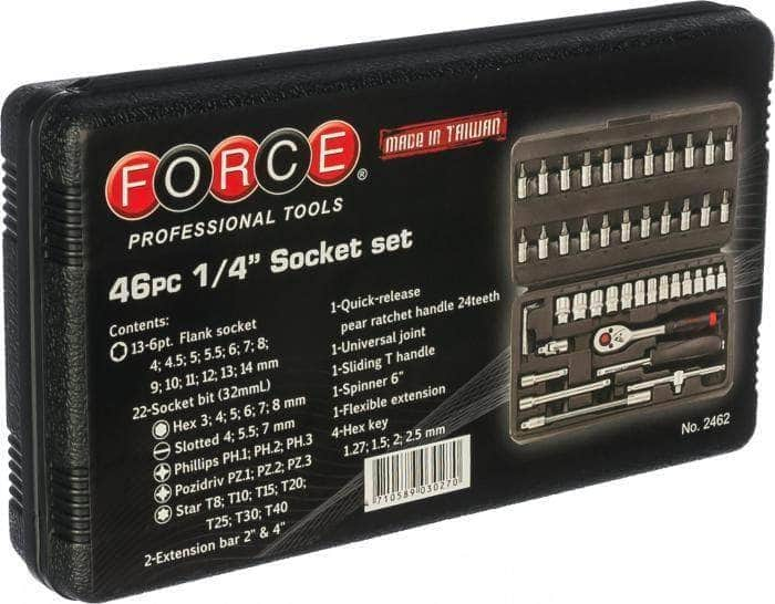 Force Socket Set FORCE 46pcs 1/4″ Socket set , 2462