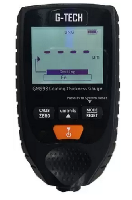 G-TECH GM998 Coating Thickness Gauge Measurement Range 0-1500µm with Dual F/N Principles and High Accuracy ±3%+2µm.