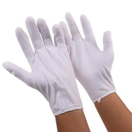 Hemro Knit Gloves Hemro Plain White Hosiery Hand Gloves (Pack of 50 Pairs)