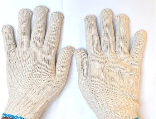 Hemro Knitted Gloves Hemro White 50Gram Cotton Knitted Gloves