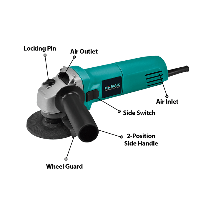 Hi-Max Angle Grinder Hi-Max 4 Inch Angle Grinder 11000rpm, IC-002, 850W