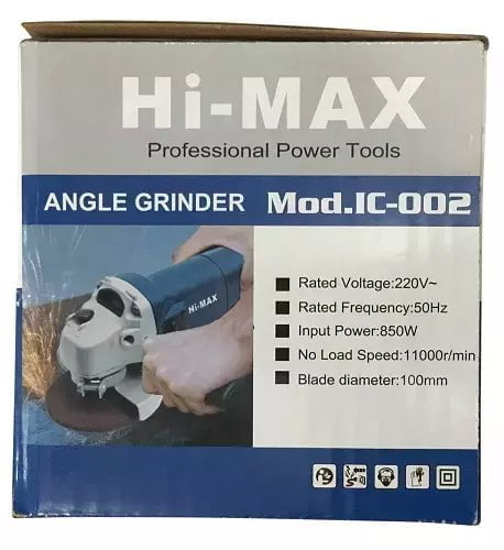 Hi-Max Angle Grinder Hi-Max 4 Inch Angle Grinder 11000rpm, IC-002, 850W